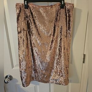 J. Crew NWT Rose Gold Sequin Skirt Size 14